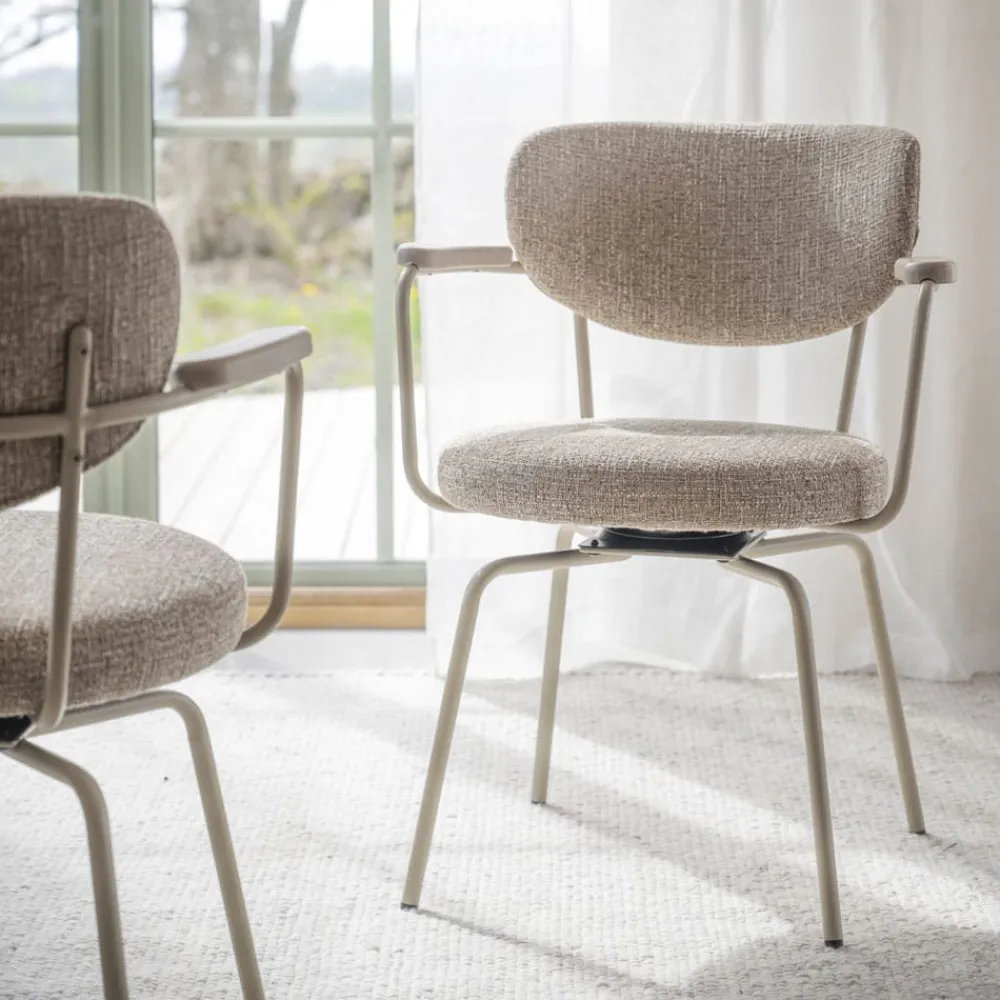 Rowico Home Ruokapöydän Tuolit|Pyörivät Tuolit<Rowico Merrick-käsinojatuoli 360°