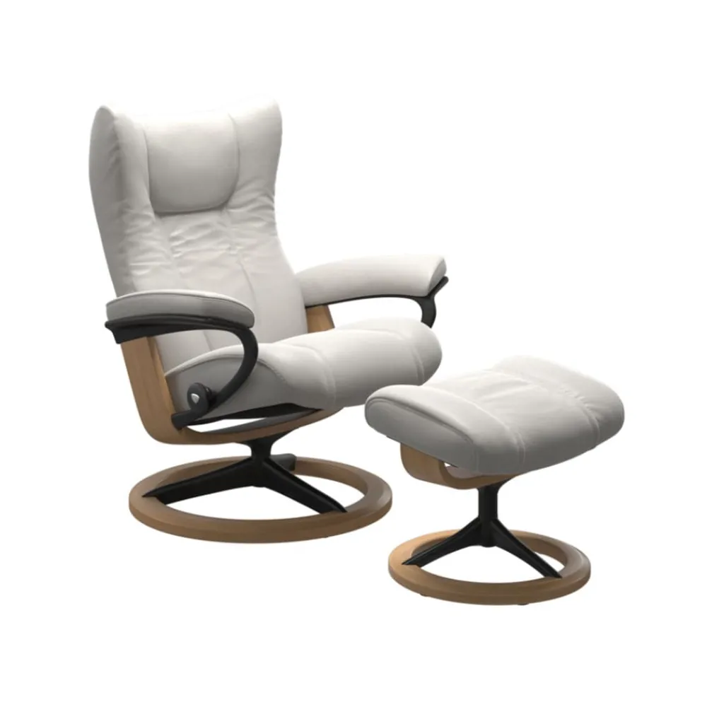 Stressless Mekanismituolit<Wing-lepotuoli + rahi, valkoinen