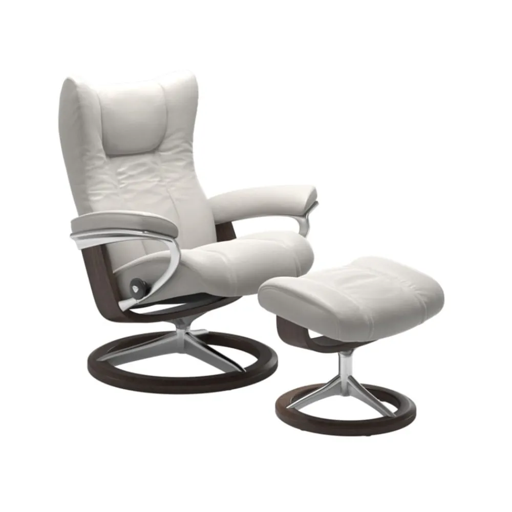 Stressless Mekanismituolit<Wing-lepotuoli + rahi, valkoinen