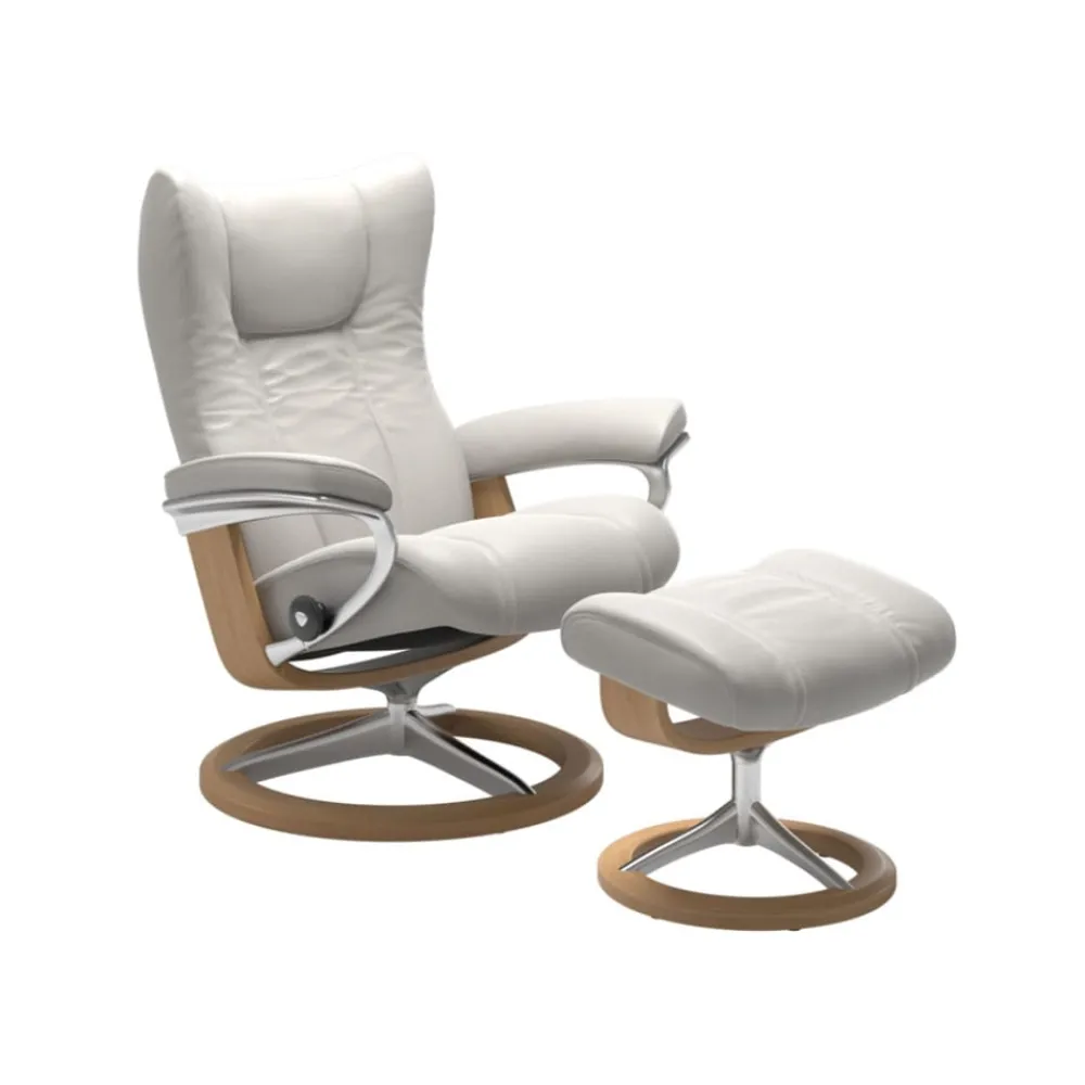 Stressless Mekanismituolit<Wing-lepotuoli + rahi, valkoinen