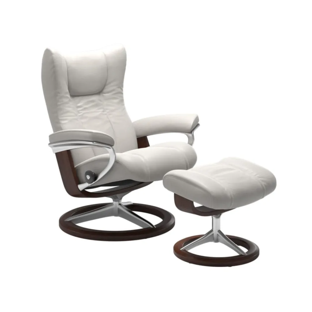 Stressless Mekanismituolit<Wing-lepotuoli + rahi, valkoinen